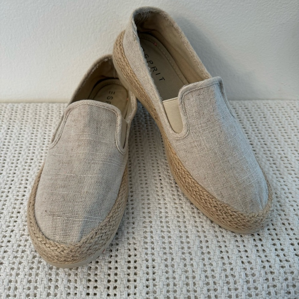 Esprit Nadine Women’s Espadrille Slip-On Shoes – Beige Canvas